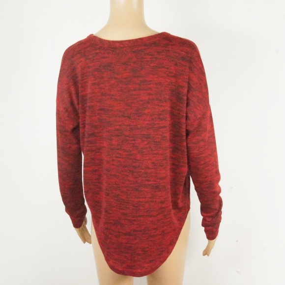 Rag & Bone Red Black Speckle Long Sleeve Pullover Sweater Top - Picture 3 of 4